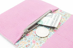 purple leather wallet for women