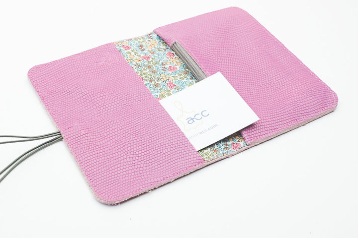 purple leather wallet for women