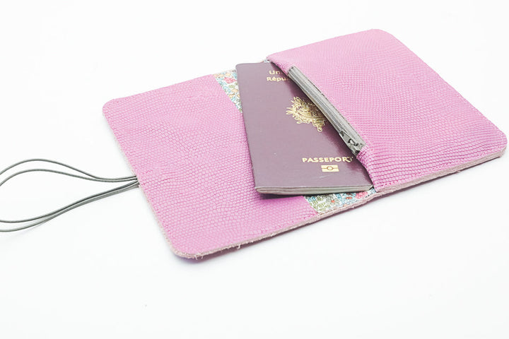 purple leather wallet for women