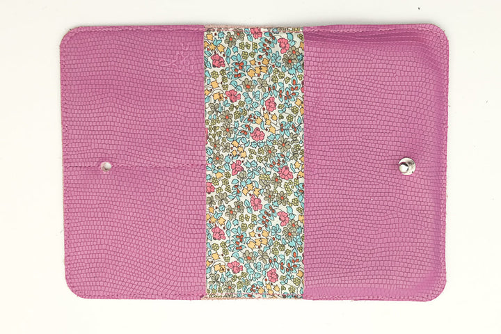 pink leather wallet for women