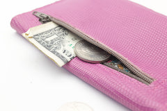 pink leather wallet for women