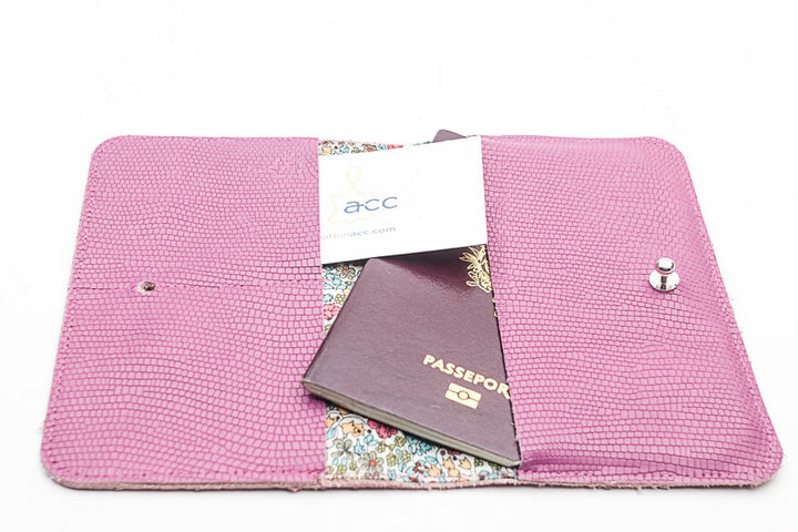 pink leather wallet for women