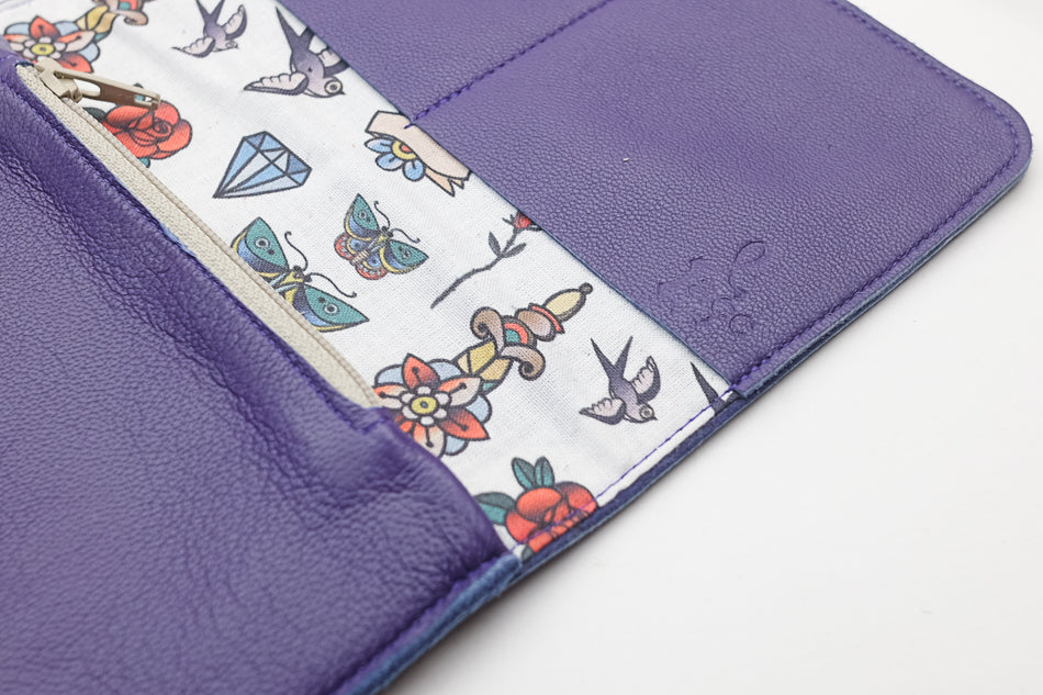 wallet purple leather fabric