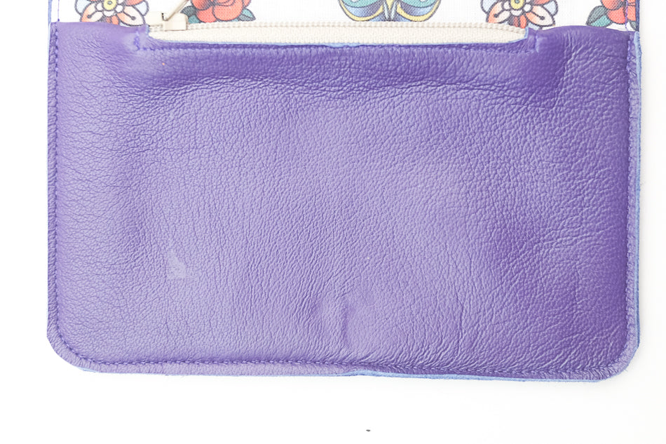 wallet purple leather fabric