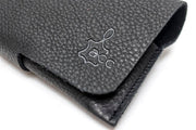 Protège lunettes en cuir noir