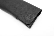 Protège lunettes en cuir noir