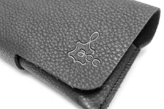 Protège lunettes en cuir noir