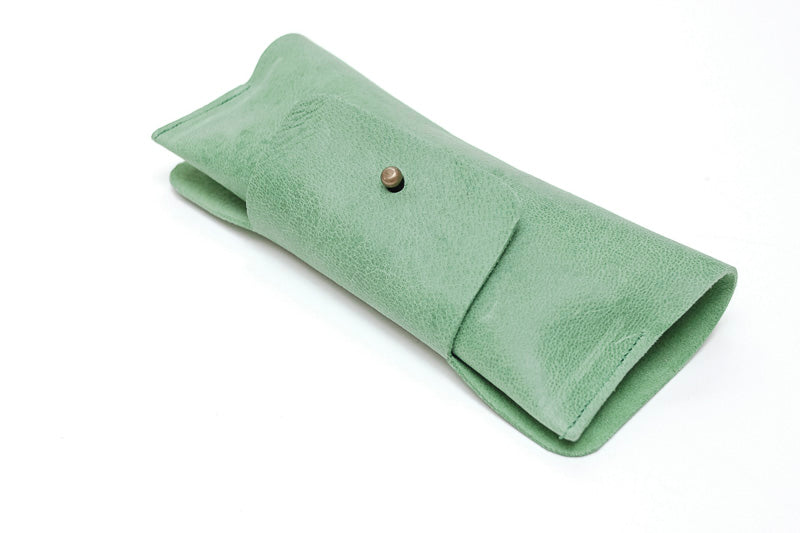 glass leather case green