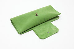 Range lunettes en daim vert