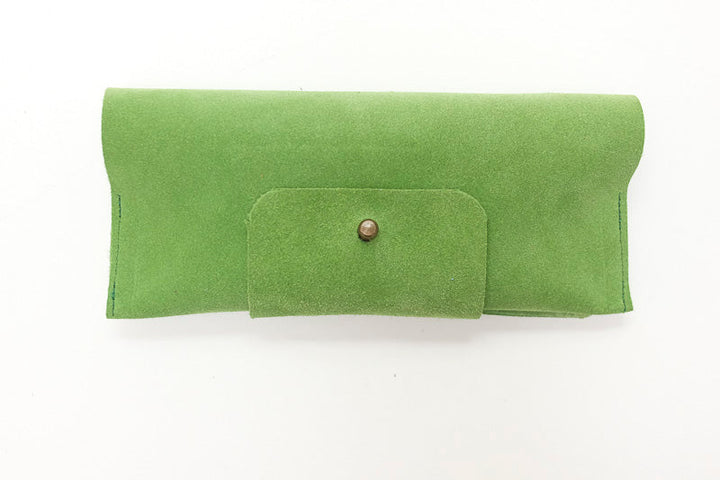 Range lunettes en daim vert