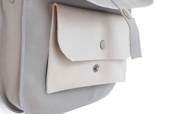 Brown leather handbag woman