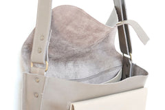 Brown leather handbag woman