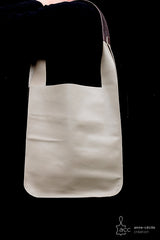 Brown leather tote bag
