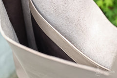 Brown leather tote bag