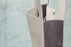 Brown leather tote bag