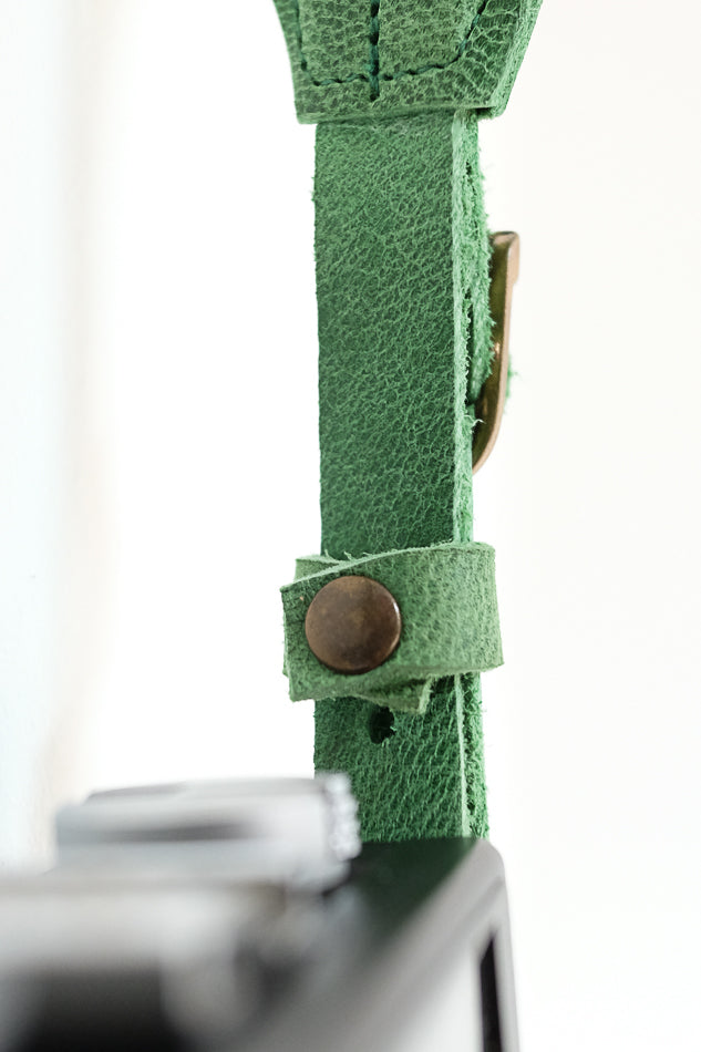 Color leather camera strap