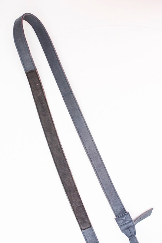 Sangle appareil photo fuji cuir bleu gris