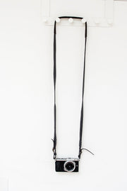 Sangle appareil photo fuji cuir bleu gris