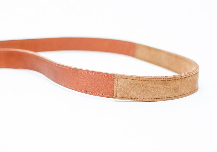 Short camera fuji leather brown leather