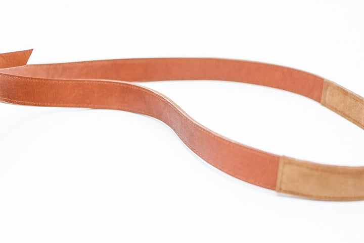 Short camera fuji leather brown leather