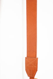 Short camera fuji leather brown leather