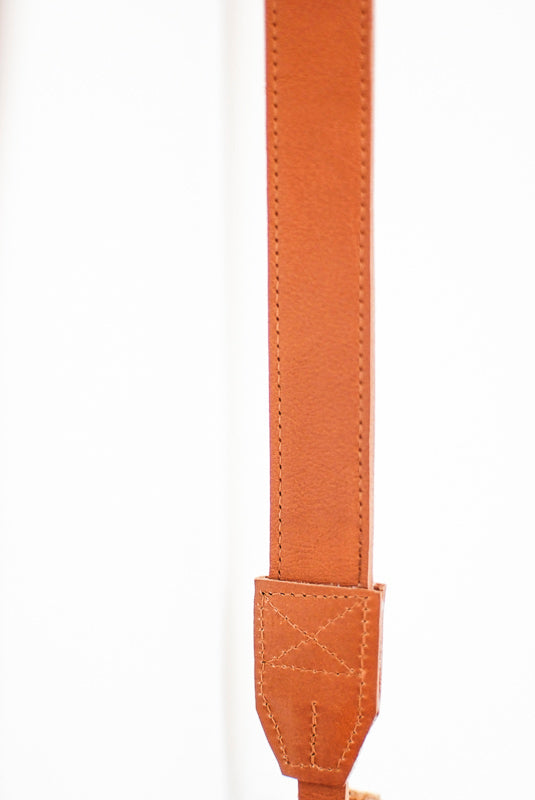 Short camera fuji leather brown leather