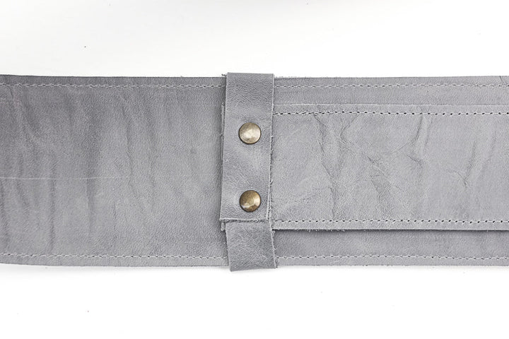 Sangle de guitare en cuir gris