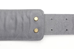 Sangle de guitare en cuir gris