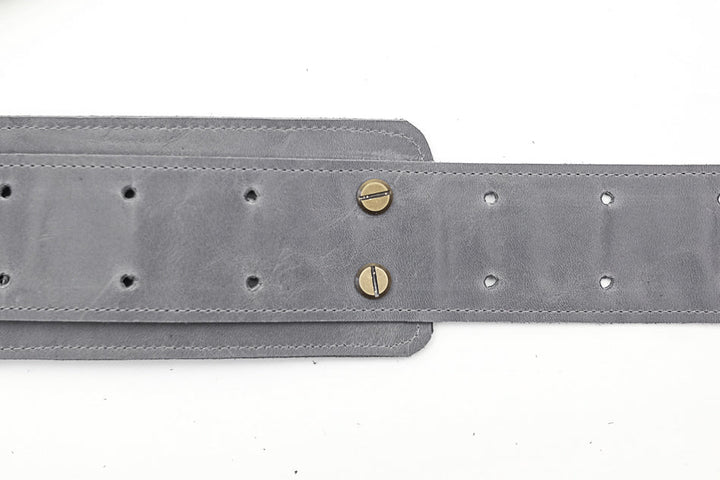 Sangle de guitare en cuir gris