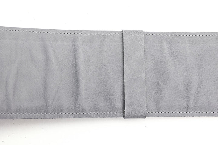 Sangle de guitare en cuir gris