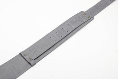 Sangle de guitare en cuir gris