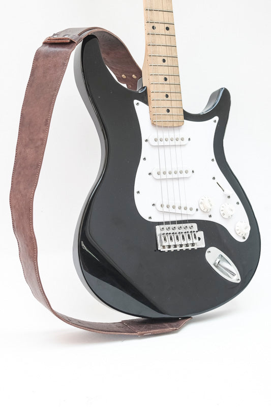 Brown leather strap for guitar craft work