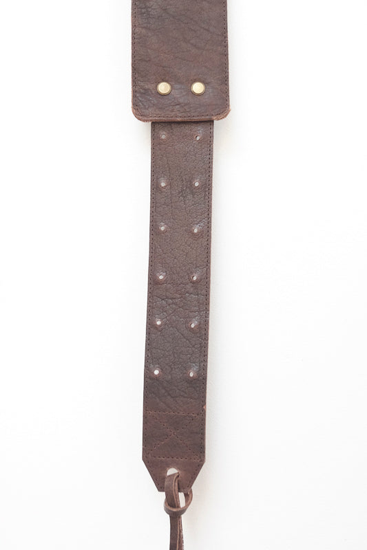 WESTEND - Sangle guitare en cuir véritable 8 cm - Marron 201035