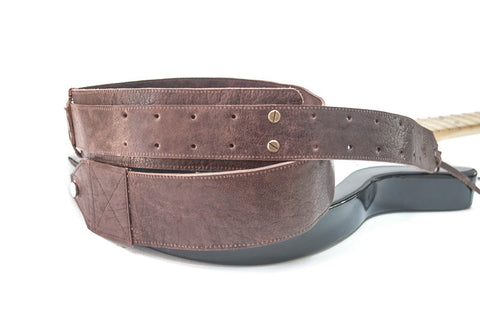 Brown leather strap for guitar craft work