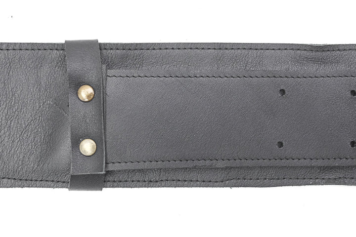 Guitar strap custom black leather