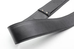 Guitar strap custom black leather