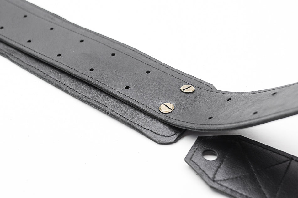 Guitar strap custom black leather
