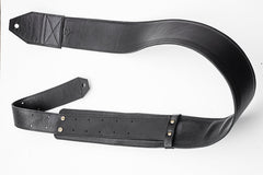 Guitar strap custom black leather