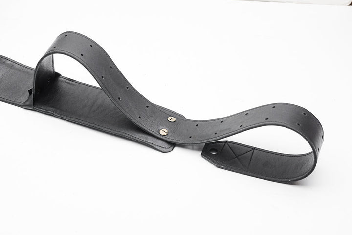 Guitar strap custom black leather