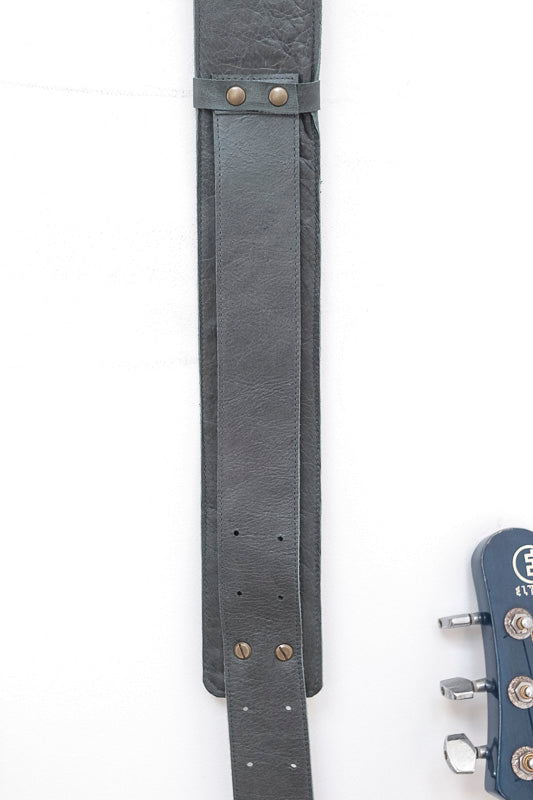 Sangle de guitare en cuir vert