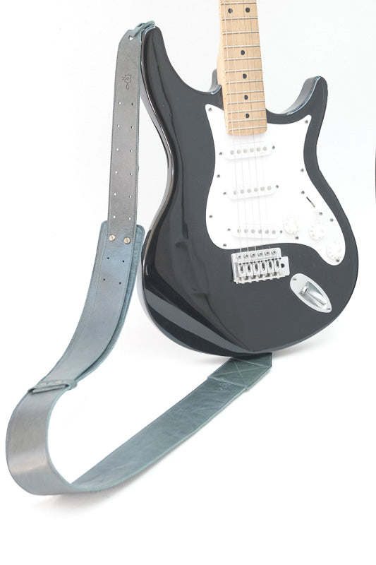 Sangle de guitare en cuir vert