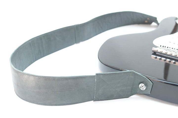 Sangle de guitare en cuir vert