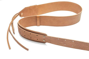 Sangle pour guitare en cuir marron camel