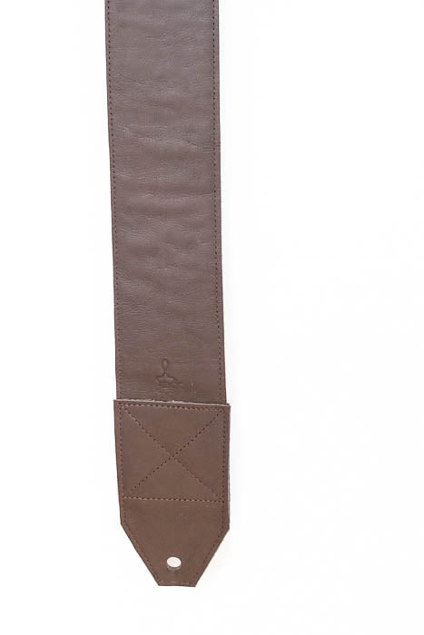 Brown leather guitar strap