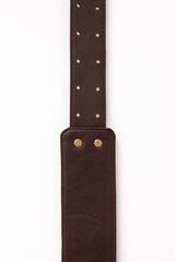 Brown leather guitar strap