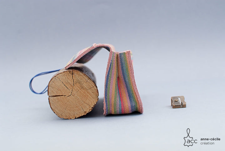 Trousse crayon en cuir fille