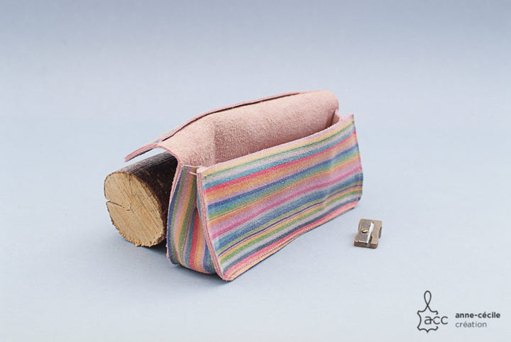 Trousse crayon en cuir fille