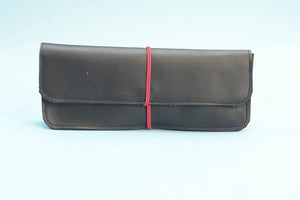 trousse crayon en cuir noire