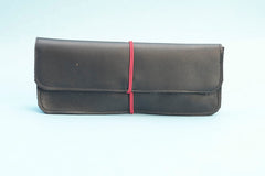 trousse crayon en cuir noire