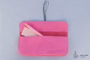 trousse crayon en cuir rose